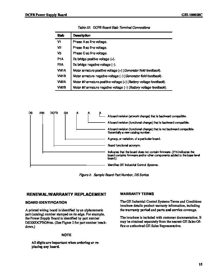 First Page Image of DS200DCFBG1AAA Renewal and Replacement.pdf